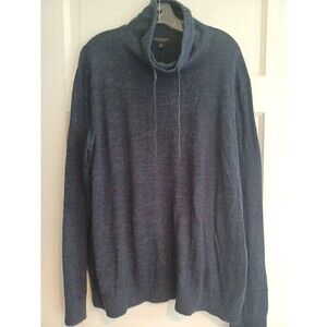 Banana Republic funnelneck pullover mens XL blue organic cotton modern sweater